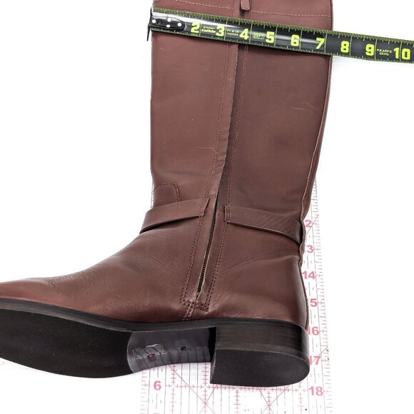 Tory Burch Wmn Everly Signature Leather Brown Equestrian Riding Tall Boots sz 9 - Picture 6 of 8